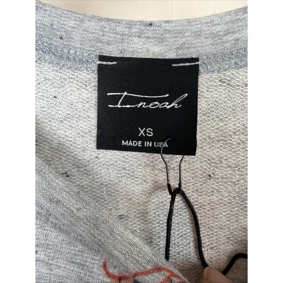 NWT Inoah Gray People Pattern Long Sleeve Round Neck Top #0867 XS USA - Picture 4 of 4